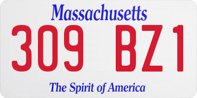 MA license plate 309BZ1