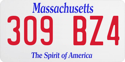 MA license plate 309BZ4