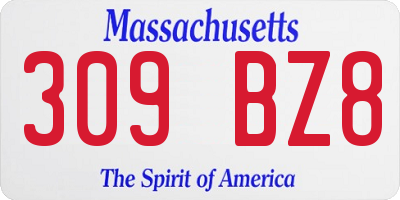 MA license plate 309BZ8