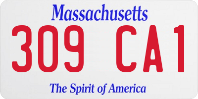 MA license plate 309CA1
