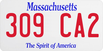 MA license plate 309CA2