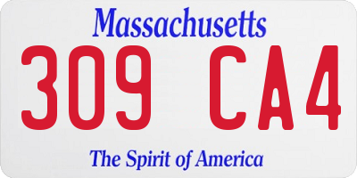 MA license plate 309CA4