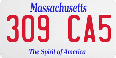 MA license plate 309CA5