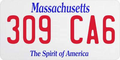 MA license plate 309CA6