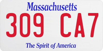 MA license plate 309CA7