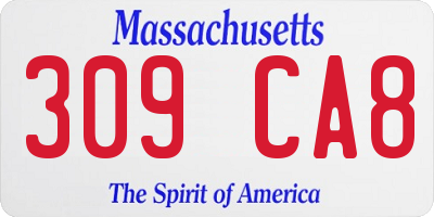 MA license plate 309CA8