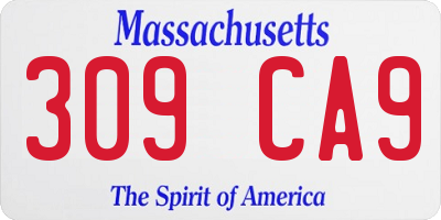 MA license plate 309CA9