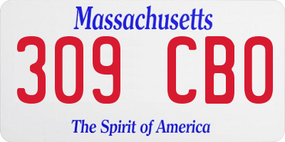 MA license plate 309CB0