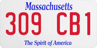 MA license plate 309CB1