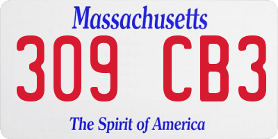 MA license plate 309CB3