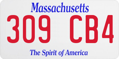 MA license plate 309CB4