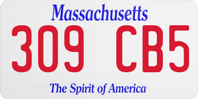 MA license plate 309CB5