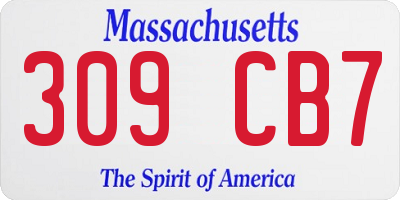 MA license plate 309CB7