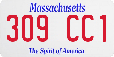 MA license plate 309CC1