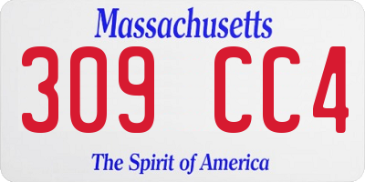 MA license plate 309CC4