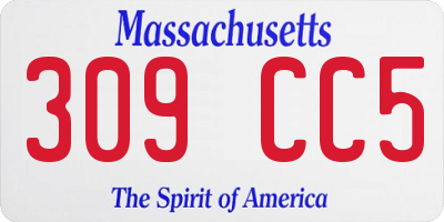 MA license plate 309CC5