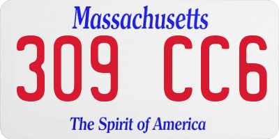 MA license plate 309CC6