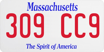 MA license plate 309CC9