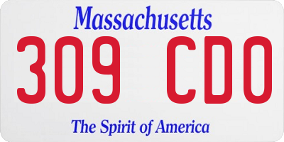 MA license plate 309CD0