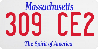 MA license plate 309CE2