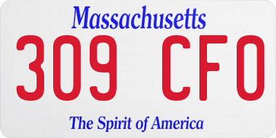 MA license plate 309CF0