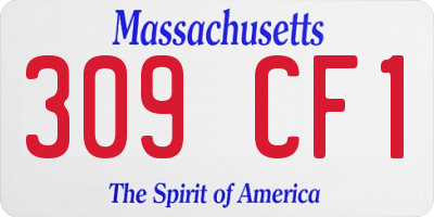 MA license plate 309CF1