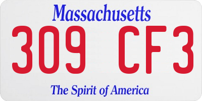 MA license plate 309CF3