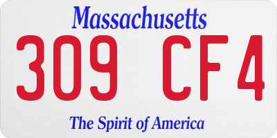 MA license plate 309CF4