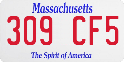 MA license plate 309CF5