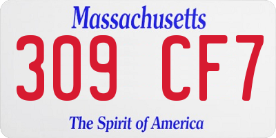MA license plate 309CF7