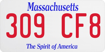 MA license plate 309CF8