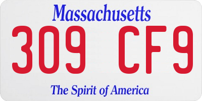 MA license plate 309CF9
