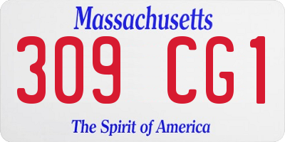 MA license plate 309CG1