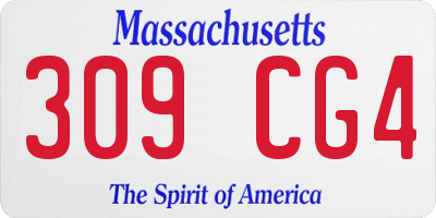 MA license plate 309CG4