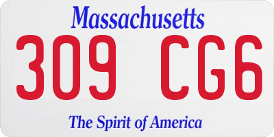 MA license plate 309CG6