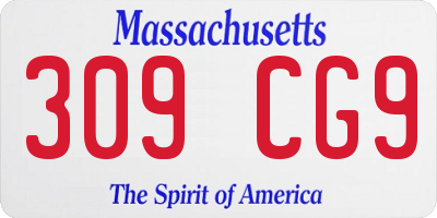 MA license plate 309CG9