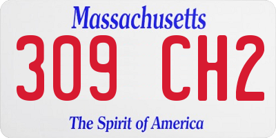 MA license plate 309CH2