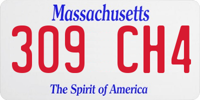 MA license plate 309CH4