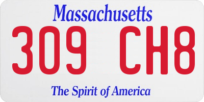 MA license plate 309CH8