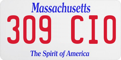 MA license plate 309CI0