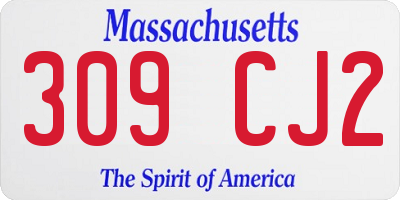 MA license plate 309CJ2