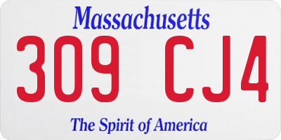 MA license plate 309CJ4