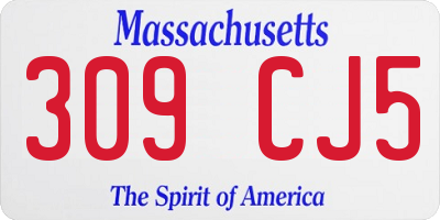 MA license plate 309CJ5
