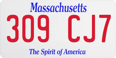 MA license plate 309CJ7