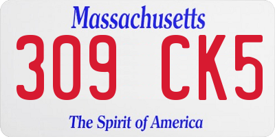 MA license plate 309CK5