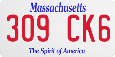 MA license plate 309CK6