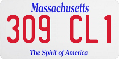 MA license plate 309CL1