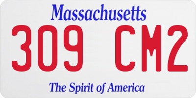 MA license plate 309CM2