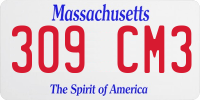 MA license plate 309CM3