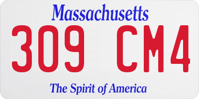MA license plate 309CM4